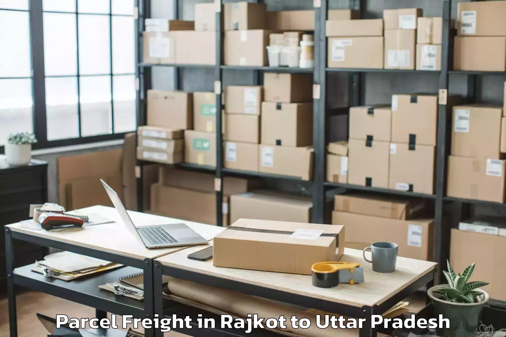 Book Rajkot to Mainpuri Parcel Freight